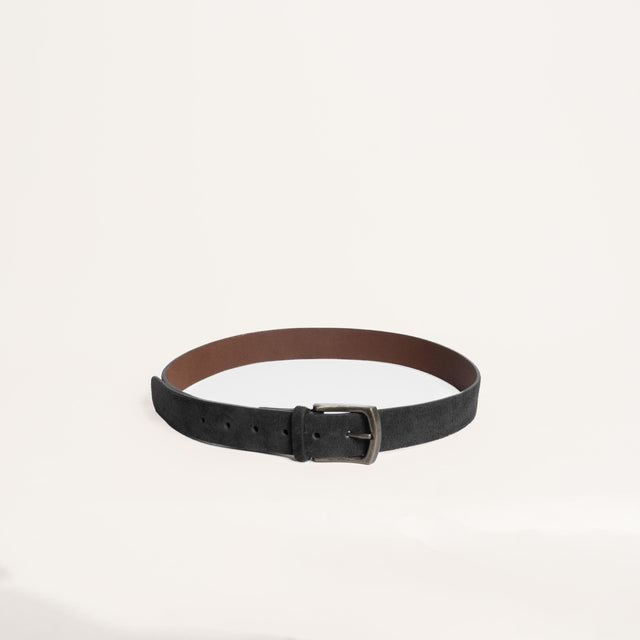 Zeroassoluto-Cintura scamosciata genuine leather high quality - grigio