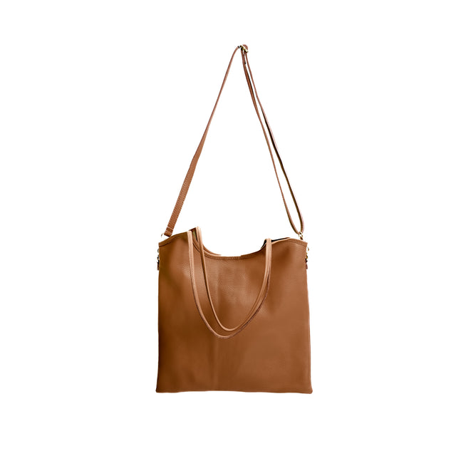 Bolso shopper de piel W by Whitemood - color tostado