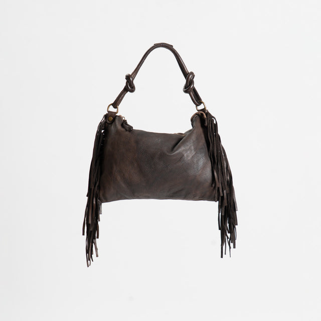 W by Whitemood-Borsa a mano in pelle con frange - caffe'