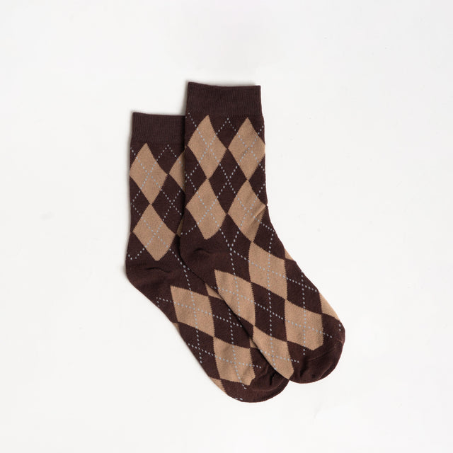 Souvenir-Calzini rombi - caffe/camel