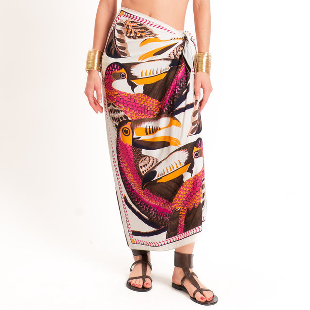 Haveone-Gonna pareo fantasia - fucsia/burro/moro