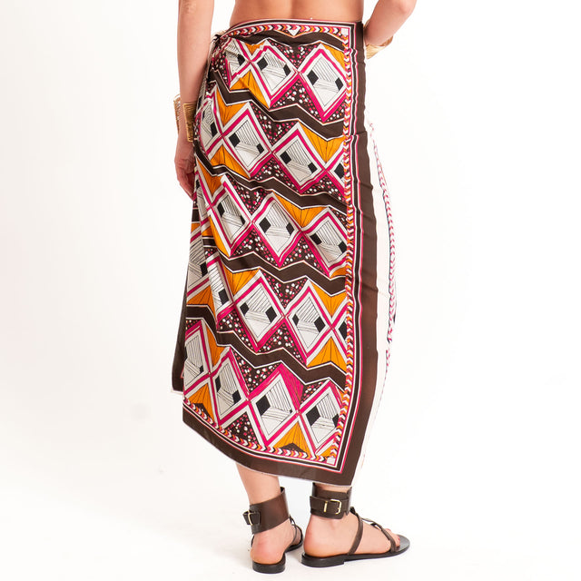 Haveone-Gonna pareo fantasia - fucsia/burro/moro