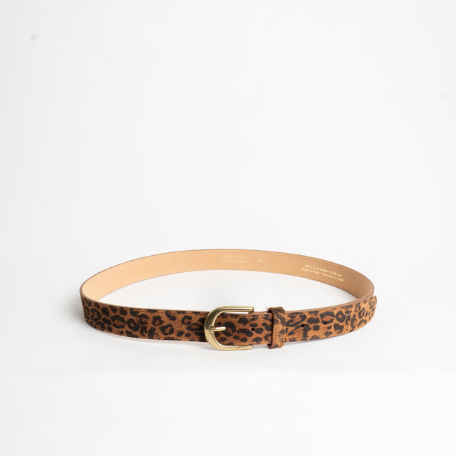 Zeroassoluto-Cintura maculata in pelle - moro/nero