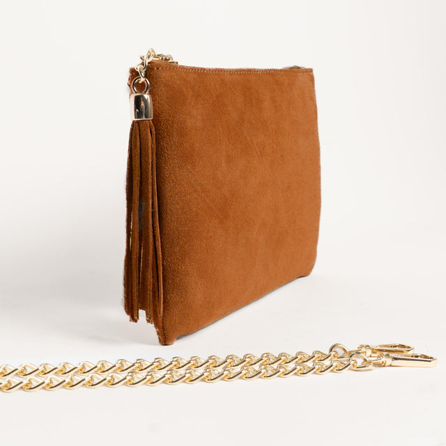W by whitemood-Pochette con nappine scamosciata - cuoio