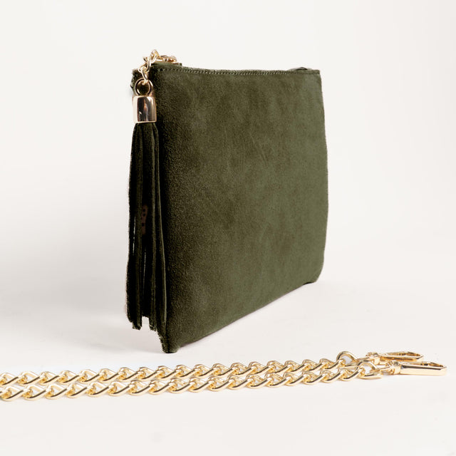 W by whitemood-Pochette con nappine scamosciata - militare