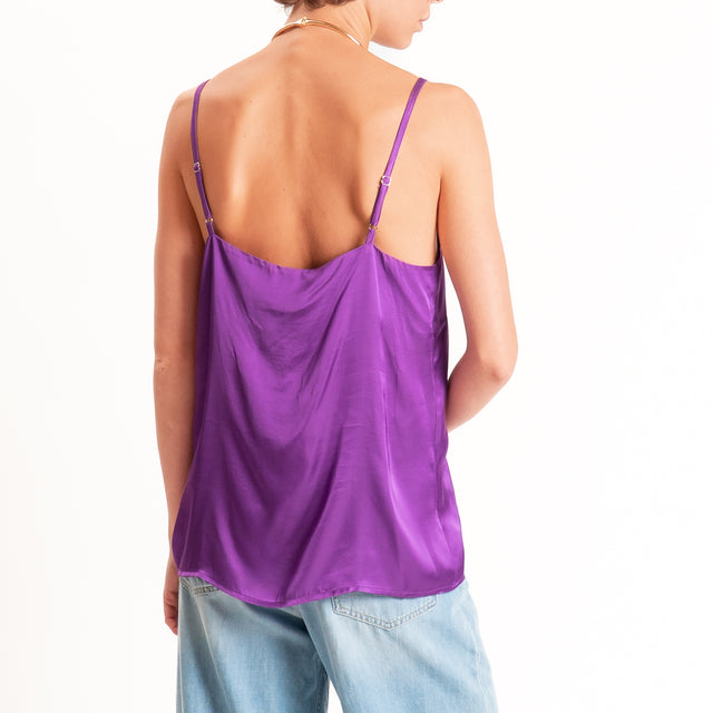 Dixie-Top satin bretelle regolabili - viola