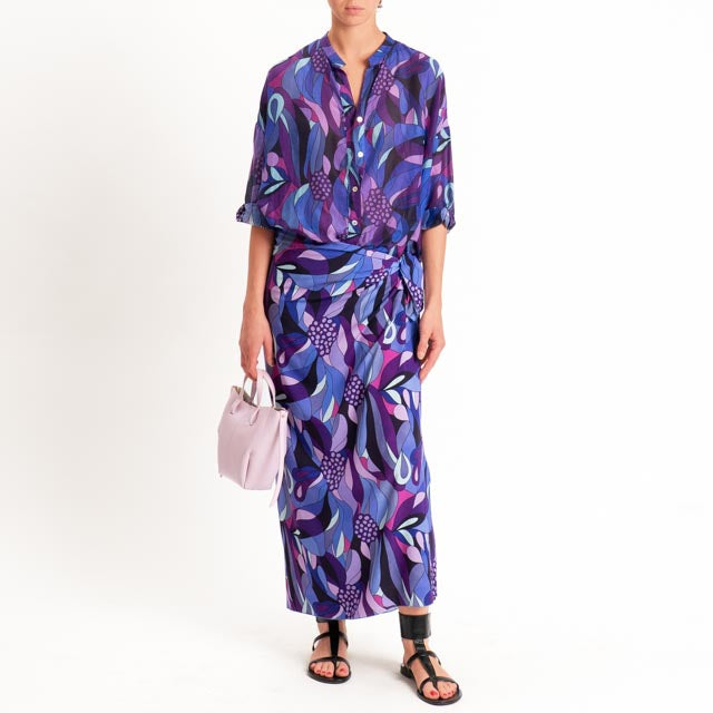 Zeroassoluto-Gonna pareo fantasia optical - viola/acqua/lilla