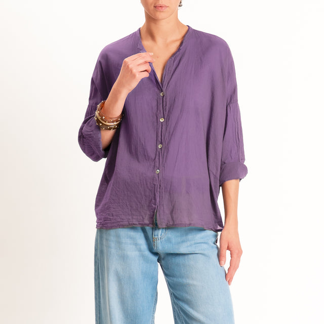 Tensione in-Camicia in mussola - viola