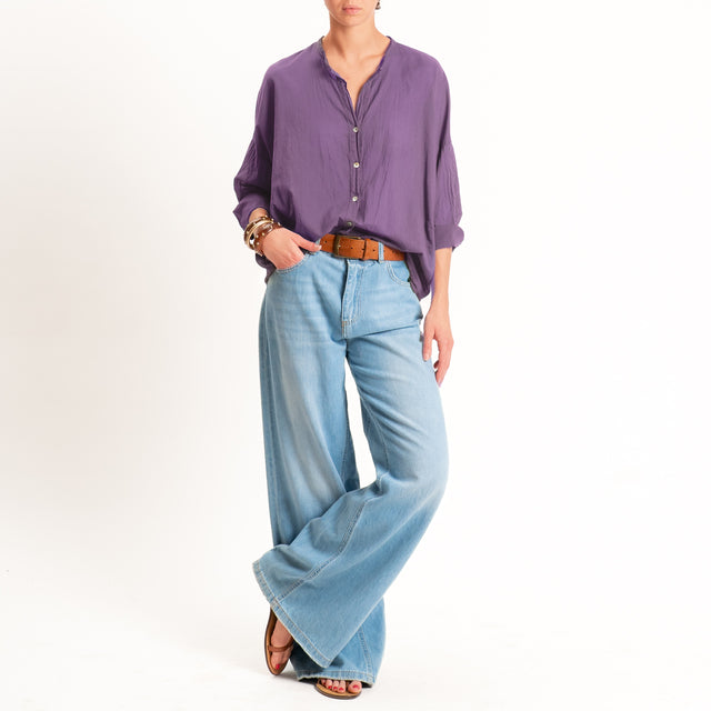 Tensione in-Camicia in mussola - viola