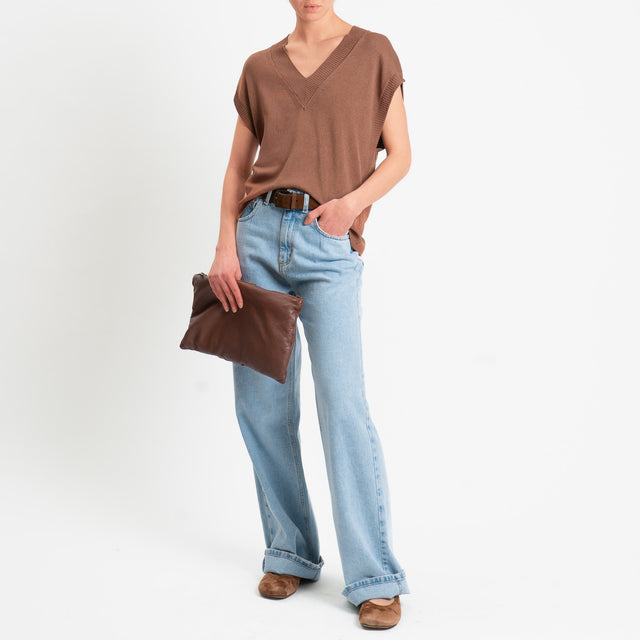 Zeroassoluto-Gilet scollo v - sughero