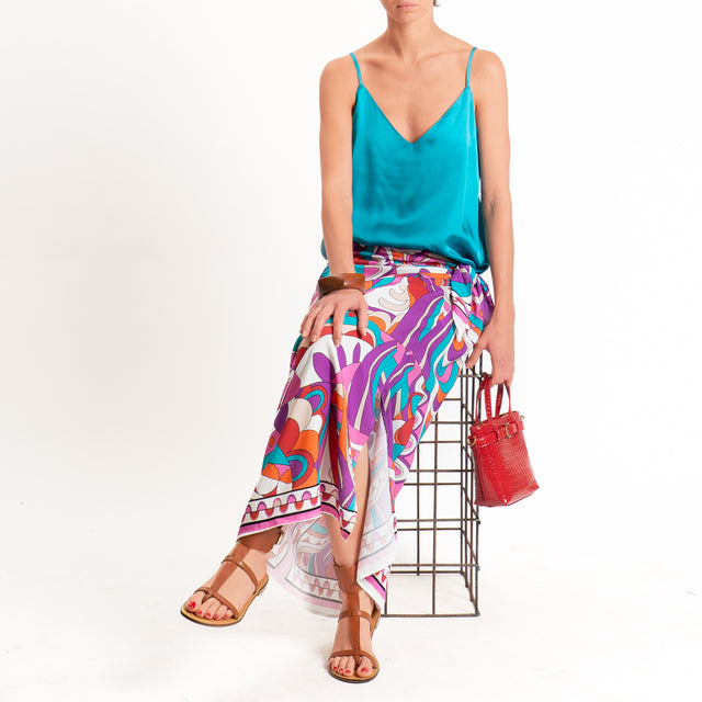 Dixie-Top satin bretelle regolabili - turchese