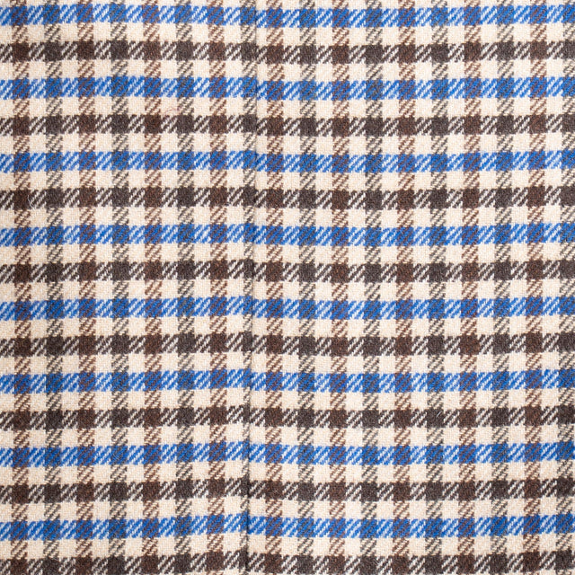 Tensione in- Giacca doppiopetto quadri misto lana - beige/royal/moro