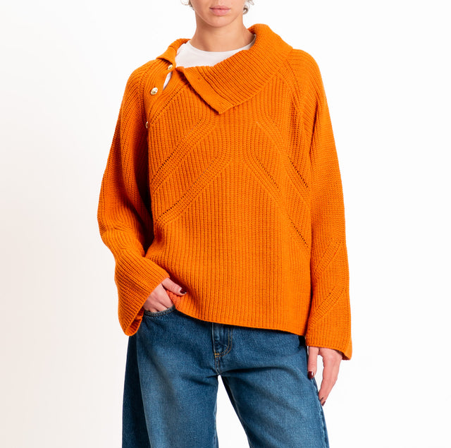 Tensione in-Maglia misto alpaca dettaglio bottoni - coccio