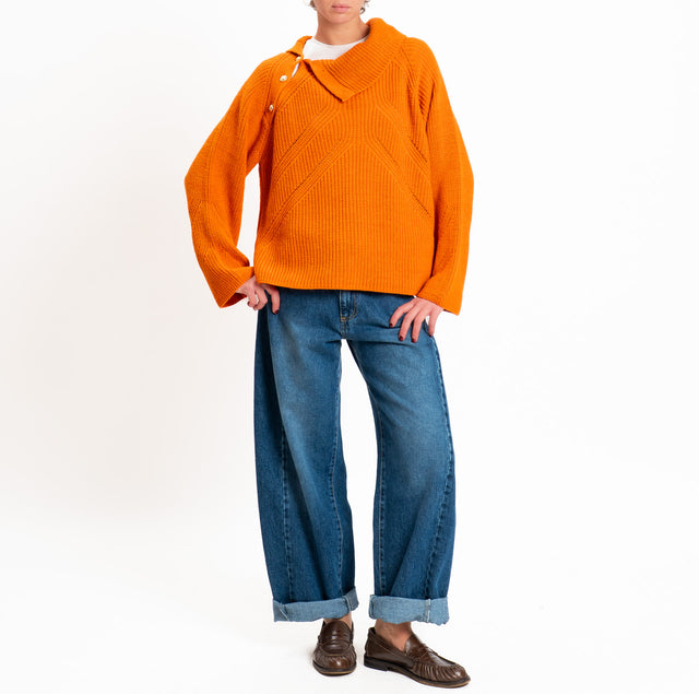 Tensione in-Maglia misto alpaca dettaglio bottoni - coccio