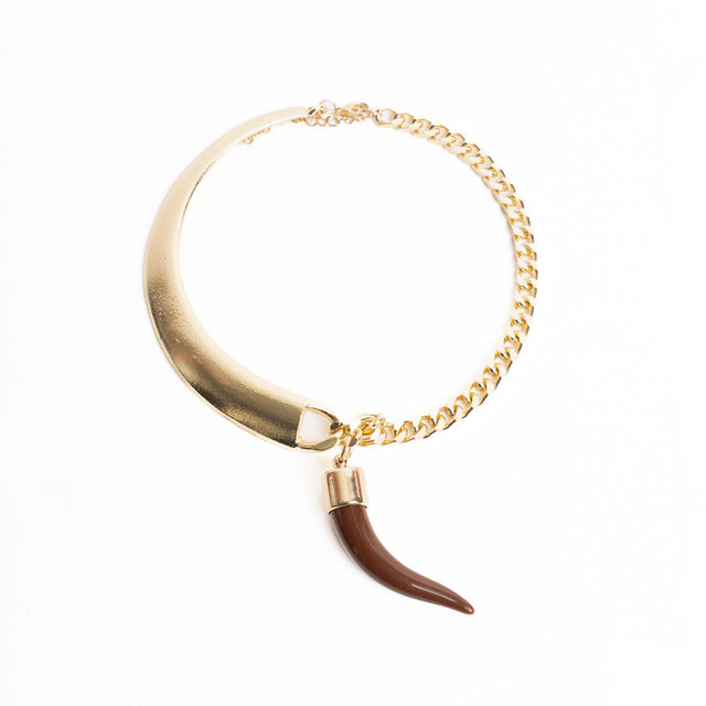 W by Whitemood-Collana semiluna con corno - gold
