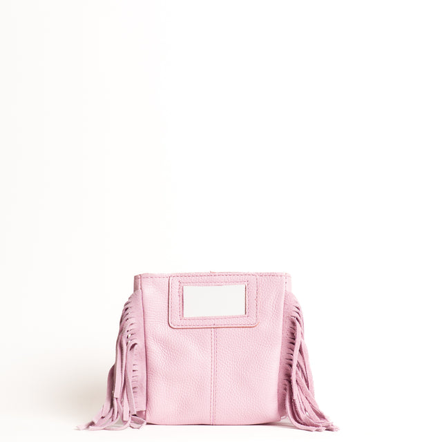 W by Whitemood-Mini borsa a mano con frange laterali - pink
