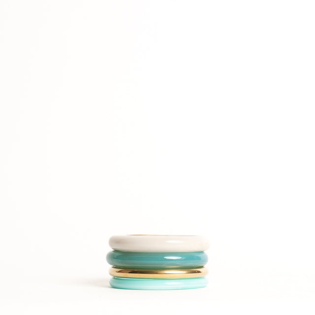 W by Whitemood-Set 4 bracciali rigidi - acqua/gold