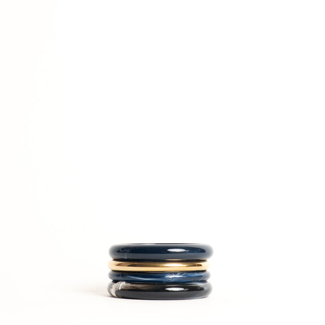 W by Whitemood-Set 4 bracciali rigidi - blu/gold