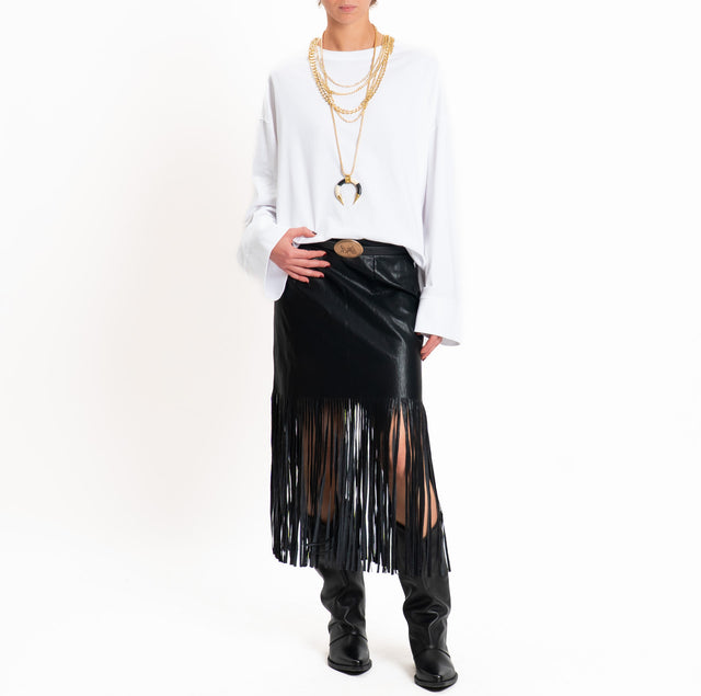 Tensione in-T-shirt oversize manica ampia - bianco