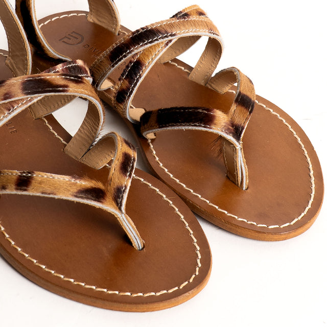 Divine Follie-Sandalo cavallino infradito - beige/nero