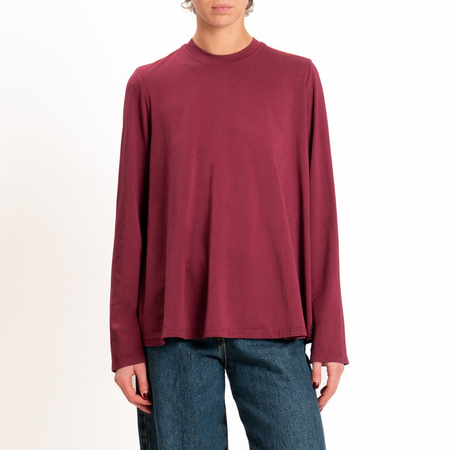 Tension wide T-shirt - wine