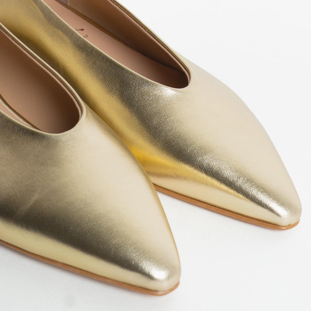 Ovyè- ballerina a punta laminata - platino