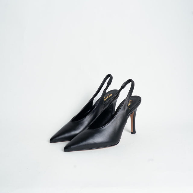 Ovyè- Slingback a punta con tacco - Nero
