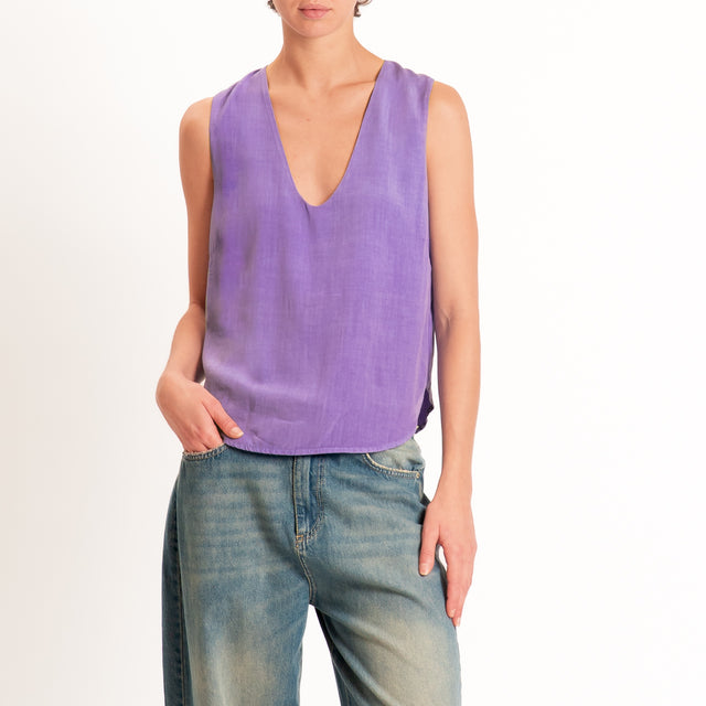Zeroassoluto-Top scollo a v - glicine