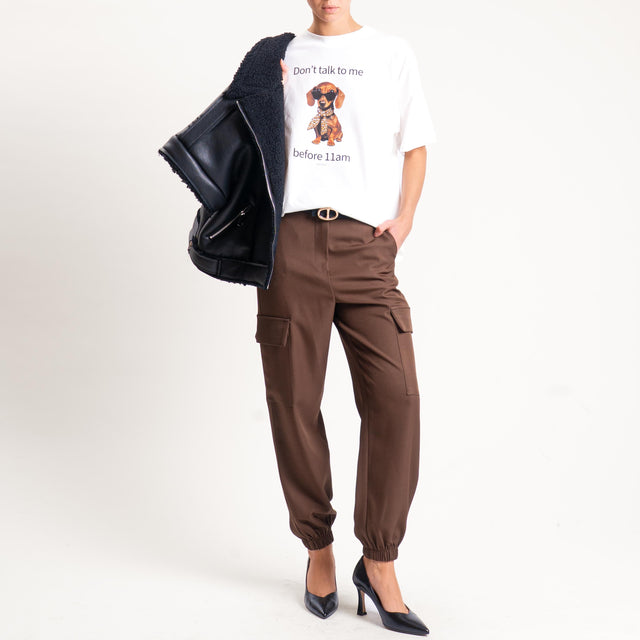 Vicolo-T-shirt "DON'T TALK TO ME" - bianco/nero