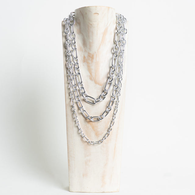 W by Whitemood-Collana tripla catena - silver