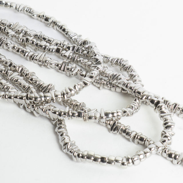 W by Whitemood-Collana multifilo pietre irregolari - silver