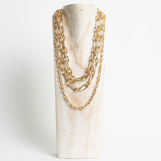 W by Whitemood-Collana tripla catena - gold