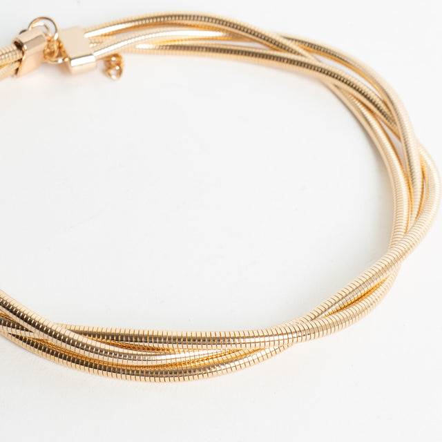 W by Whitemood- Collana tre fili intrecciata - gold