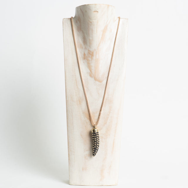 W by Whitemood- Collana corno tibetano - Nero