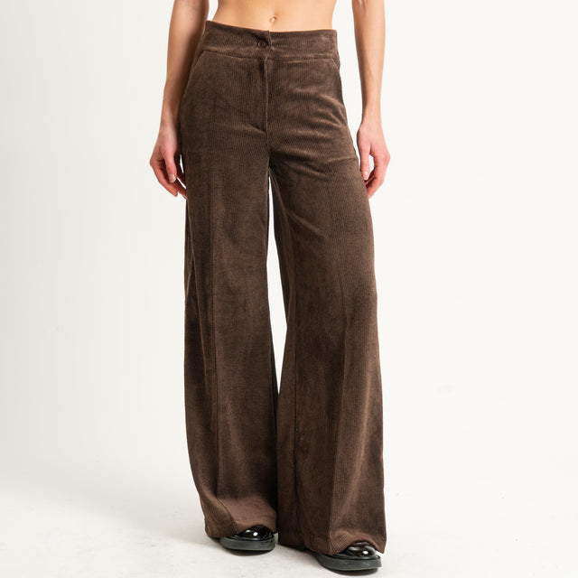 Zeroassoluto- Pantalone ANDY velluto 500 righe tessuto elasticizzato - moro