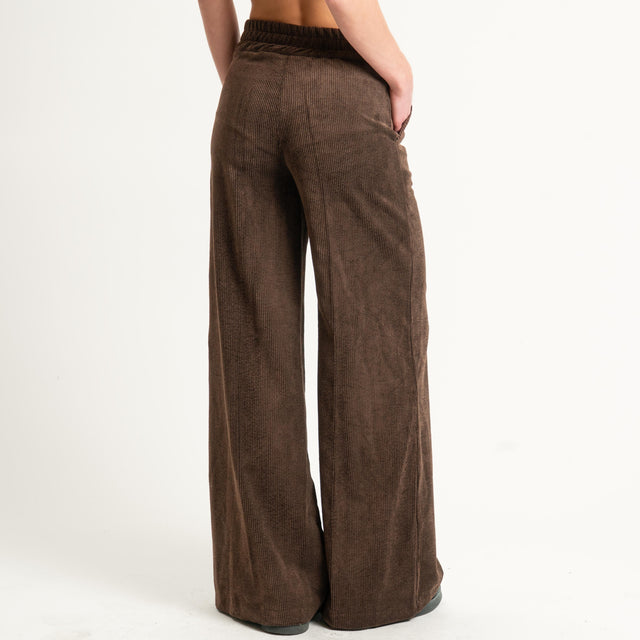 Zeroassoluto- Pantalone ANDY velluto 500 righe tessuto elasticizzato - moro