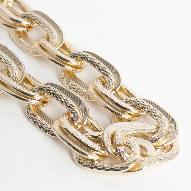 W by Whitemood- Collana catena doppio anello lavor - gold