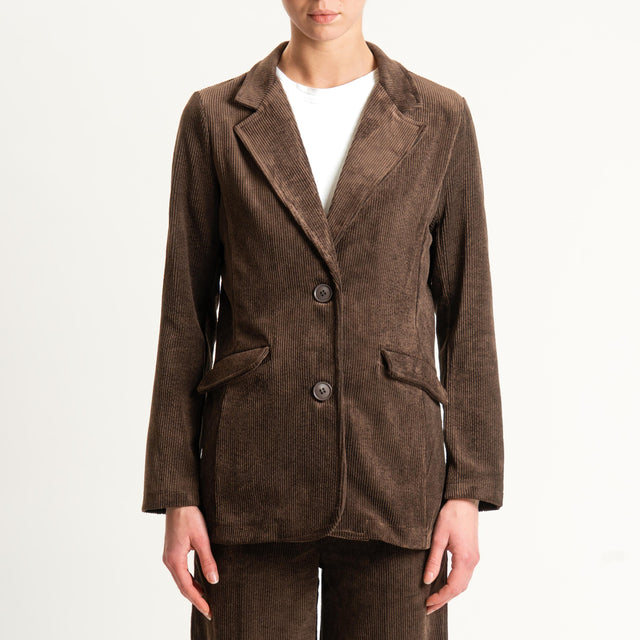 Zeroassoluto-Giacca ANGY velluto 500 righe tessuto elasticizzato - moro