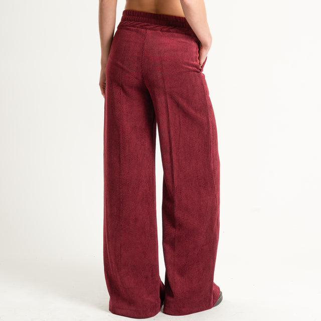 Zeroassoluto- Pantalone ANDY velluto 500 righe tessuto elasticizzato - vino