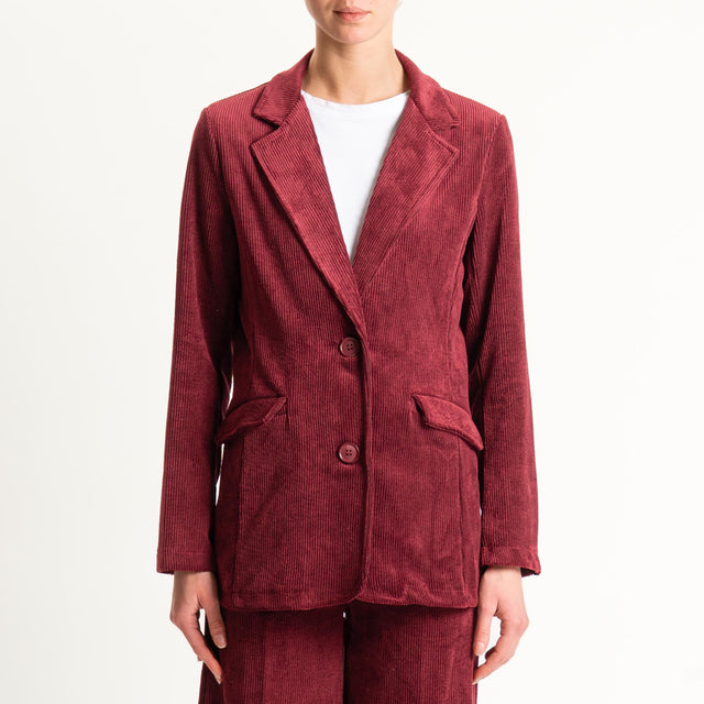 Zeroassoluto-Giacca ANGY velluto 500 righe tessuto elasticizzato - vino