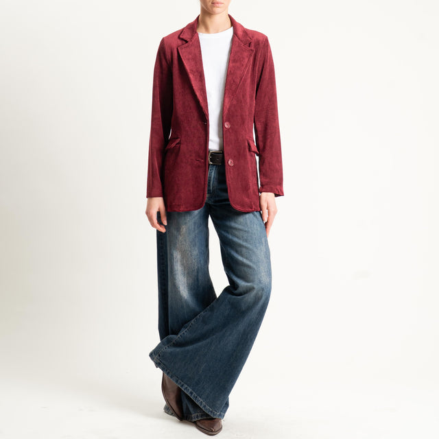 Zeroassoluto-Giacca ANGY velluto 500 righe tessuto elasticizzato - vino