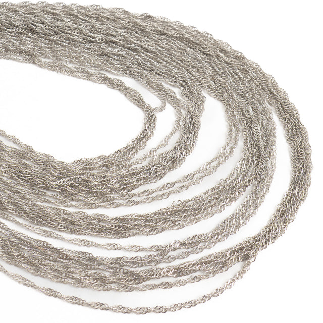 W by Whitemood-Collana multifilo maglia stretta - silver