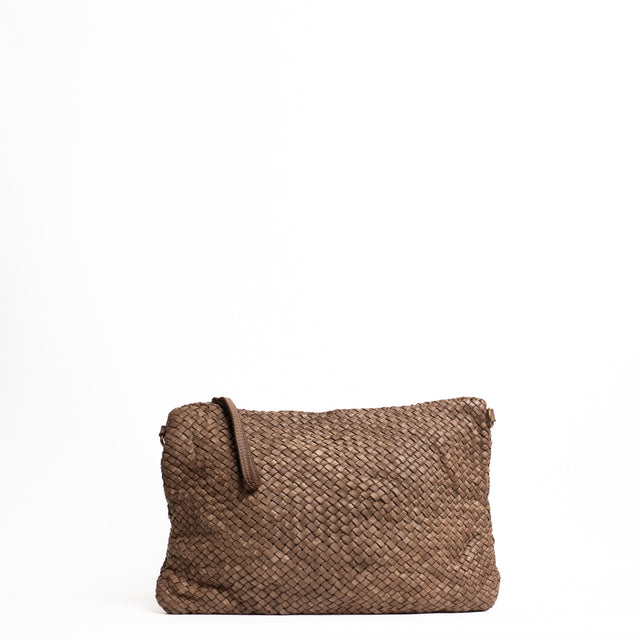 W by Whitemood-Maxi pochette intrecciata - taupe