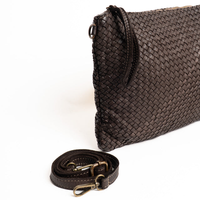 W by Whitemood-Maxi pochette intrecciata - caffe'