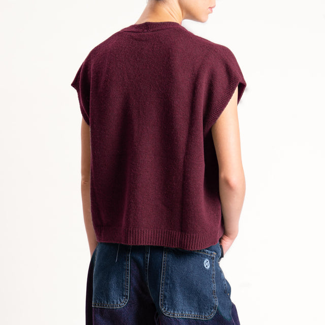 Tensione in-Gilet misto cashmere - vino