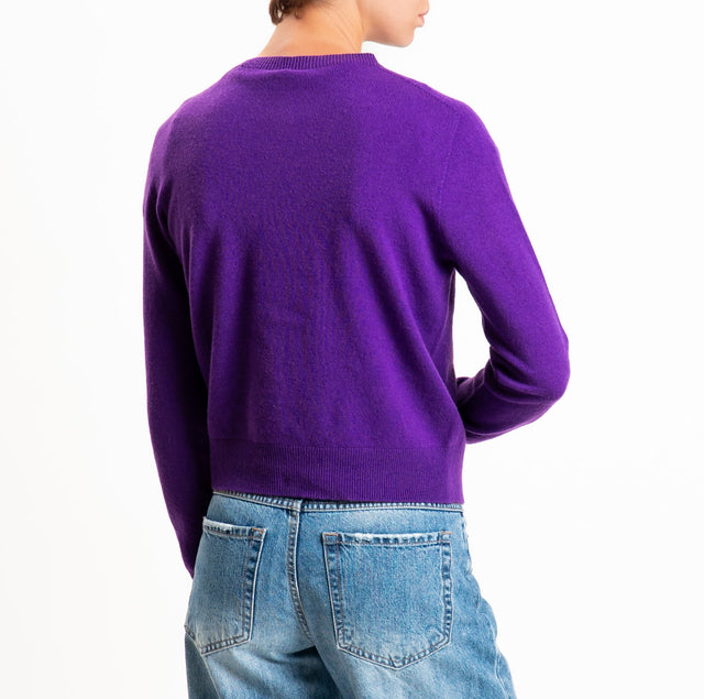 Cardigan gauge 100% SOFT WOOL - purple