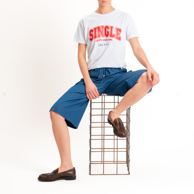 Souvenir-T-shirt stampa "SINGLE" - bianco