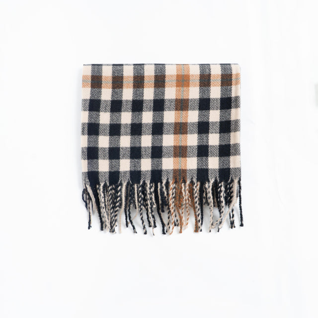 Vicolo-Sciarpa quadri - nero/beige