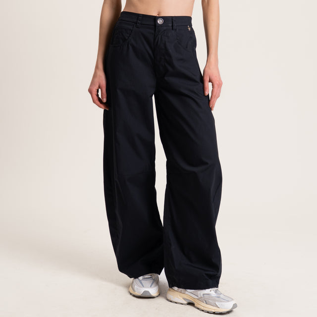 Souvenir-Pantalone GAYA barrel elastico dietro - nero