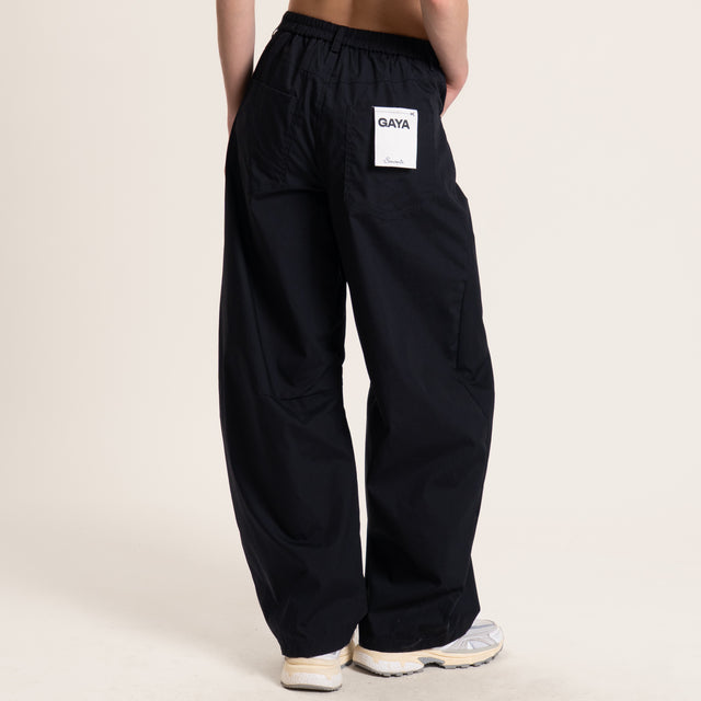 Souvenir-Pantalone GAYA barrel elastico dietro - nero